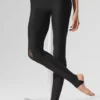 Airlift Mesh-tights med høy midje og stirrup – svart