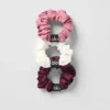 Fresh Mini Scrunchie 3-pakning – Burgunder/rosa villrose/elfenben