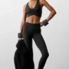High-Waist Airbrush Legging – svart