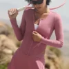Ribbet Stardust-langermet topp – Pink Wild Rose