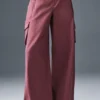 Show off Cargo Wide Leg Trouser (Regular) – Burgundy Truffle