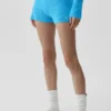 Ull- og kashmirbukse med ribbestrikk – Noble Shorts – azurblå