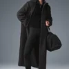 Wool Metro Long Coat – Mørk grå melert
