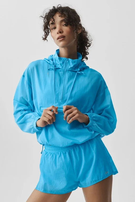 1/4 Zip Go Time-gensere – azurblå