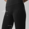 16" Capri-bukser med High-Waist Airbrush-mønster – svart