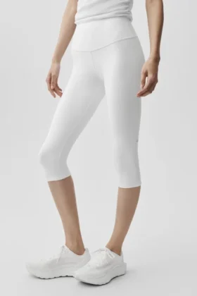 16" High-Waist Airbrush-capri – hvit
