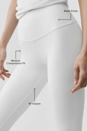 16″ High-Waist Airbrush-capri – hvit