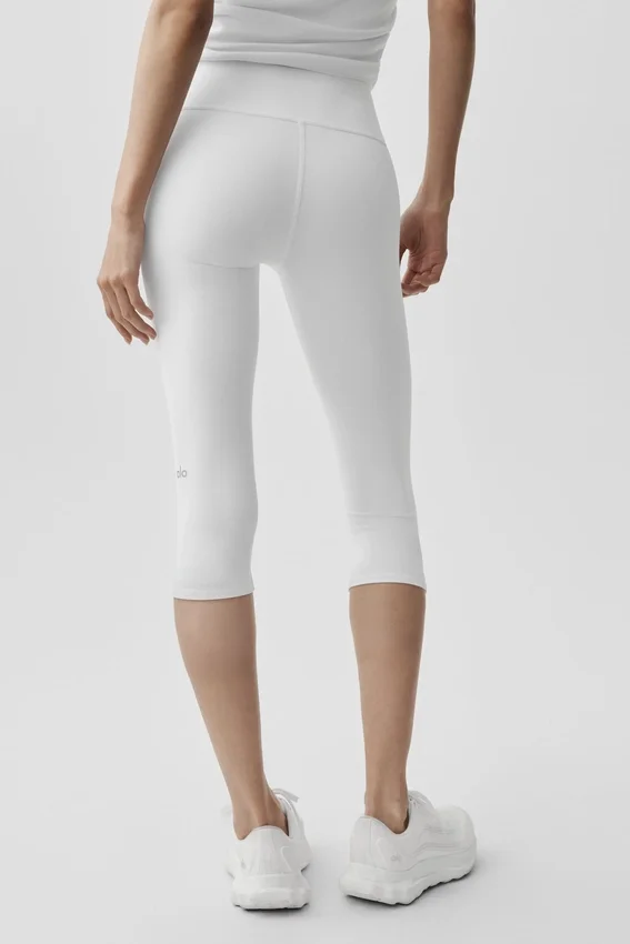 16" High-Waist Airbrush-capri – hvit