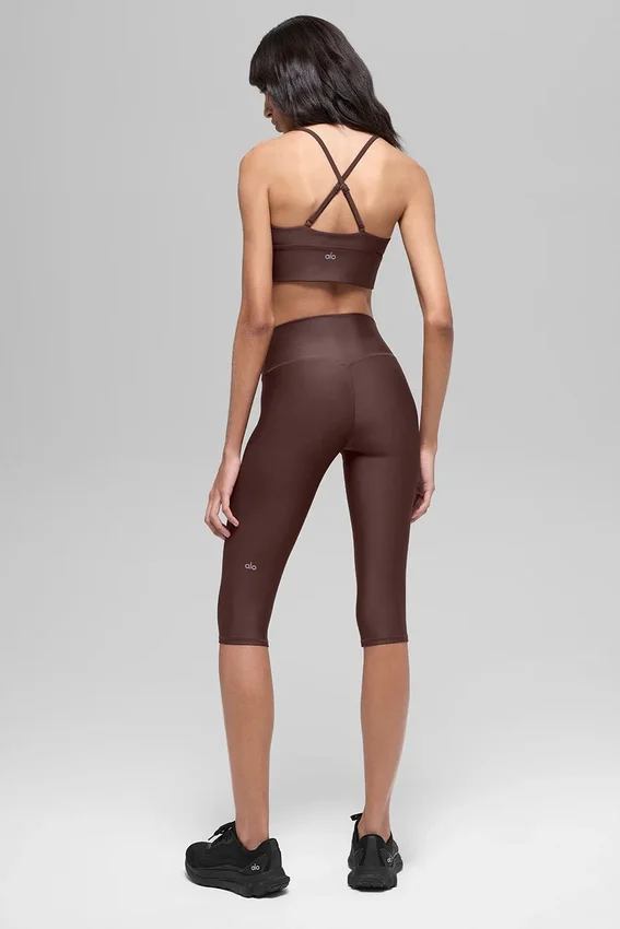 16'' High-Waist Airlift-capribukser – Brownstone