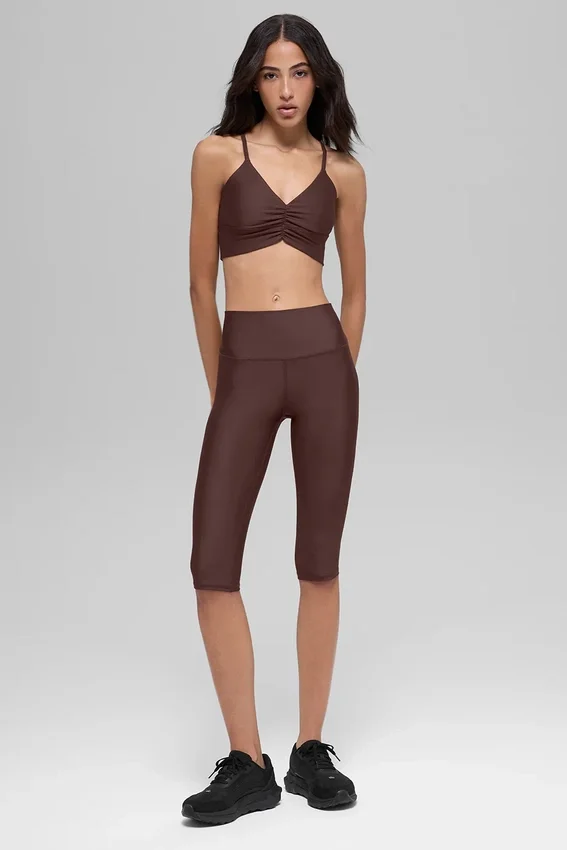 16'' High-Waist Airlift-capribukser – Brownstone