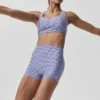 3" Airlift High-Waist Gingham slank shorts – marineblå gingham