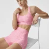 3" Airlift High-Waist Gingham slanke shorts – Paradise Pink Gingham