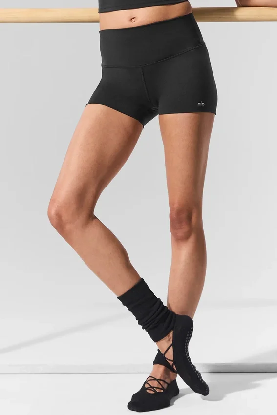 3" Alo Softsculpt High-Waist Precision-shorts – svart