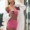 3" Alo Softsculpt lavt sittende shorts med brettet linning – Paradise Pink