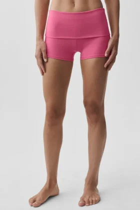 3″ Alo Softsculpt lavt sittende shorts med brettet linning – Paradise Pink