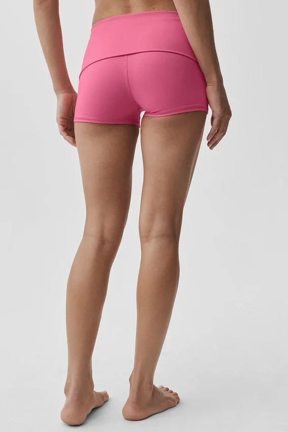 3" Alo Softsculpt lavt sittende shorts med brettet linning – Paradise Pink