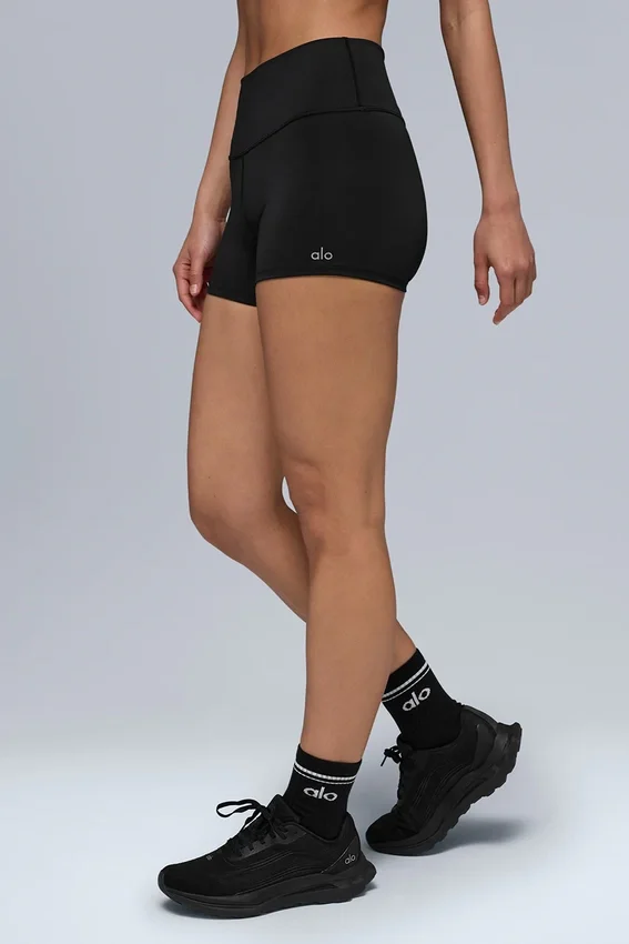 3" High-Waist Airlift-shorts – svart