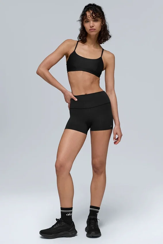 3" High-Waist Airlift-shorts – svart
