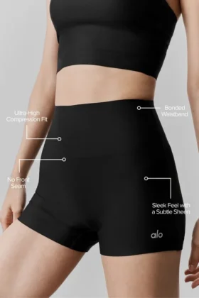 3″ High-Waist Airlift Sleek Short – svart