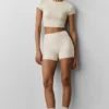 3" High-Waist Alosoft Carefree Shorts – Oatmeal Heather