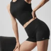 3" High-Waist Alosoft Carefree Shorts – svart