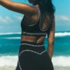 4" Airbrush-shorts med High-Waist og hjerteprint – svart/hvit