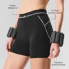 4" Airbrush-shorts med High-Waist og hjerteprint – svart/hvit