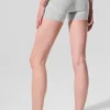 4” Alosoft High-Waist Heart Throb Shorts – Athletic Heather Grey/White