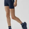 4" High-Waist Airbrush Heart Throb Shorts – Navy/hvit