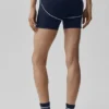4" High-Waist Airbrush Heart Throb Shorts – Navy/hvit