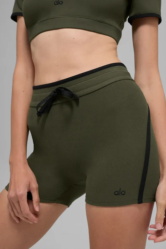 4" High-Waist Airbrush Race Pace Shorts – grønn oliven/svart