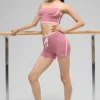 4" High-Waist Airbrush Race Pace Shorts – Pink Wild Rose/White