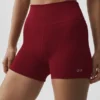 4" sømløse modal-Shorts med ribbestrikket High-Waist-design – Summer Romance Red