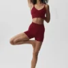 4" sømløse modal-Shorts med ribbestrikket High-Waist-design – Summer Romance Red