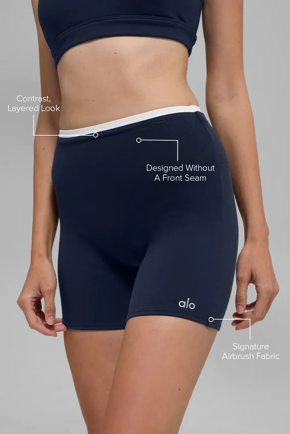 5" Airbrush Double Up-shorts – marineblå/hvit
