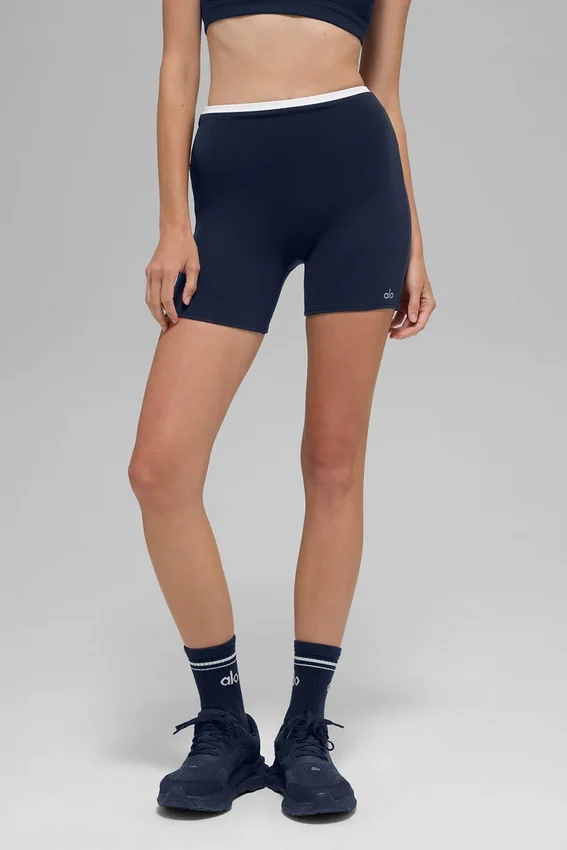 5" Airbrush Double Up-shorts – marineblå/hvit