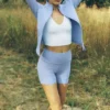 5" Airbrush-shorts med High-Waist – lys Provence-blå