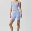 5" Airbrush-shorts med High-Waist – lys Provence-blå
