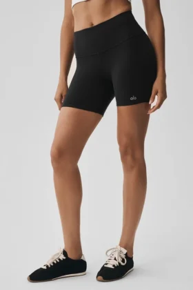 5″ Airbrush-sykkelshorts med High-Waist – svart