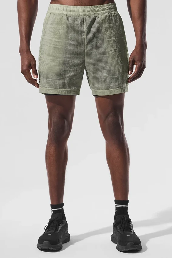 5" Game Time Ripstop 2-i-1 Shorts – Limestone/svart