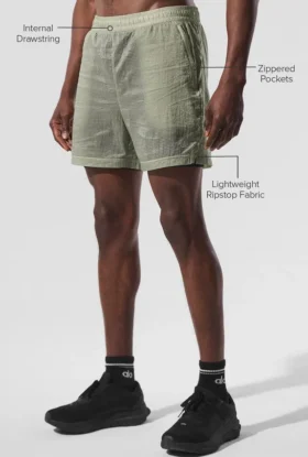 5″ Game Time Ripstop 2-i-1 Shorts – Limestone/svart