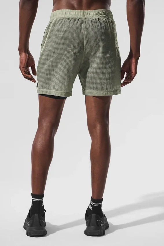 5" Game Time Ripstop 2-i-1 Shorts – Limestone/svart