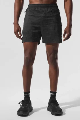 5" Game Time Ripstop 2-i-1 Shorts – svart/svart