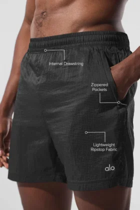 5″ Game Time Ripstop 2-i-1 Shorts – svart/svart