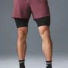 5" Revival 2-i-1 Shorts – Burgundy Truffle/svart