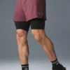 5" Revival 2-i-1 Shorts – Burgundy Truffle/svart