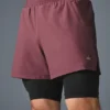 5" Revival 2-i-1 Shorts – Burgundy Truffle/svart