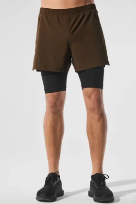 5" Revival 2-i-1 Shorts – Espresso/svart