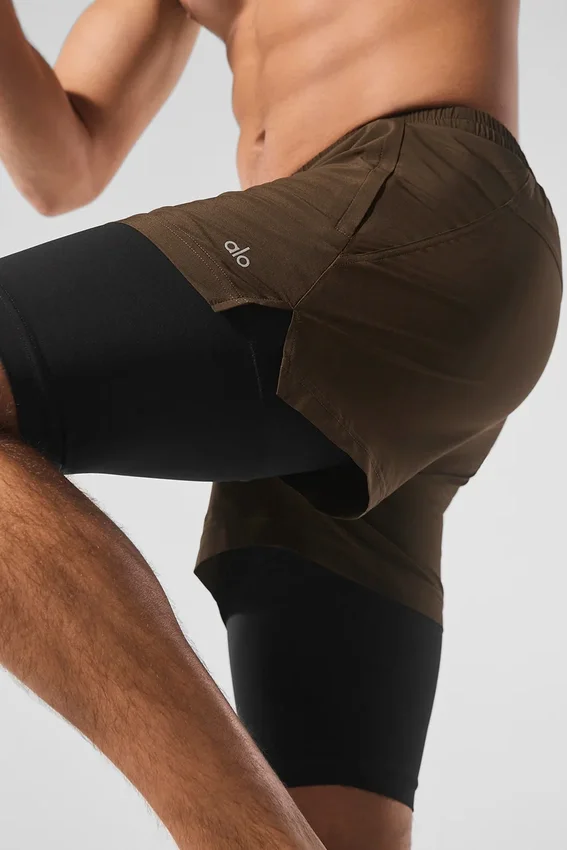 5" Revival 2-i-1 Shorts – Espresso/svart