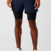 5" Revival 2-i-1 Shorts – Navy/svart